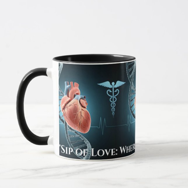 "Sip of Love: Where Science Meets Heart" Mug (Left)
