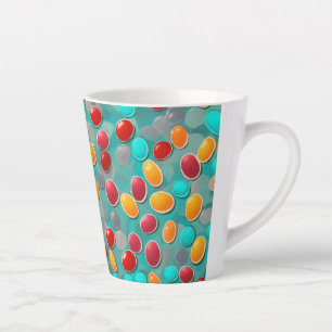 "Sip of Sweetness: Colourful Jelly Bean Art Latte  Latte Mug