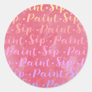 Sip & Paint Classic Round Sticker