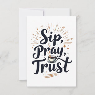 Sip Pray Trust Coffee And jesus Lover   Thank You Card
