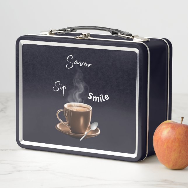 Sip Savour Smile Metal Lunch Box (In Situ)