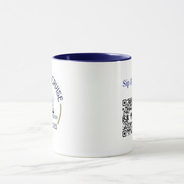Sip & Sea Coffee Mug with QR Code (Center)