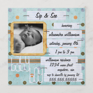 Sip & See Baby Invitation