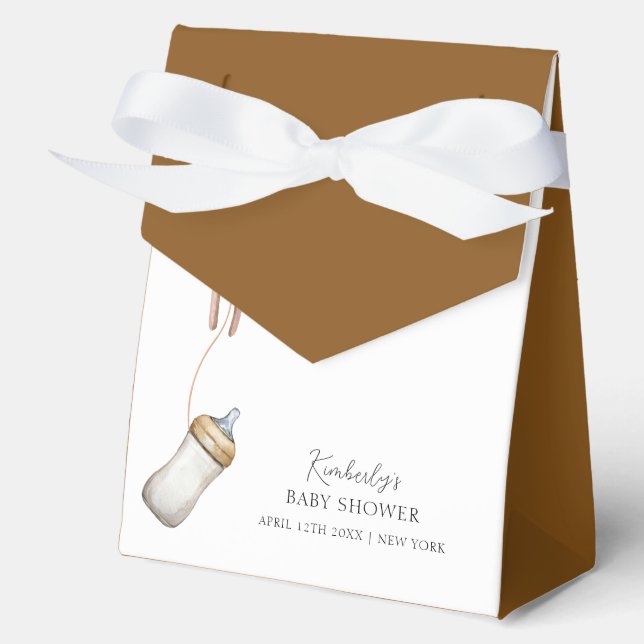 Sip & See Boho Balloon Bottle Baby Shower Favour Box (Front)
