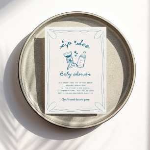 Sip & see boy baby shower invitation