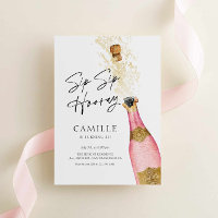 Sip Sip Hooray 21st Birthday Champagne Invitation
