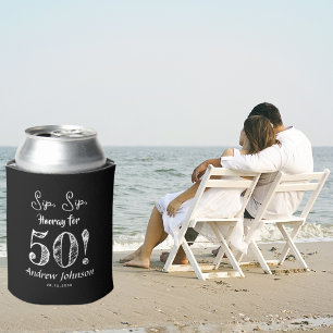 Sip Sip Hooray 50 Happy Birthday Funny Celebration Can Cooler