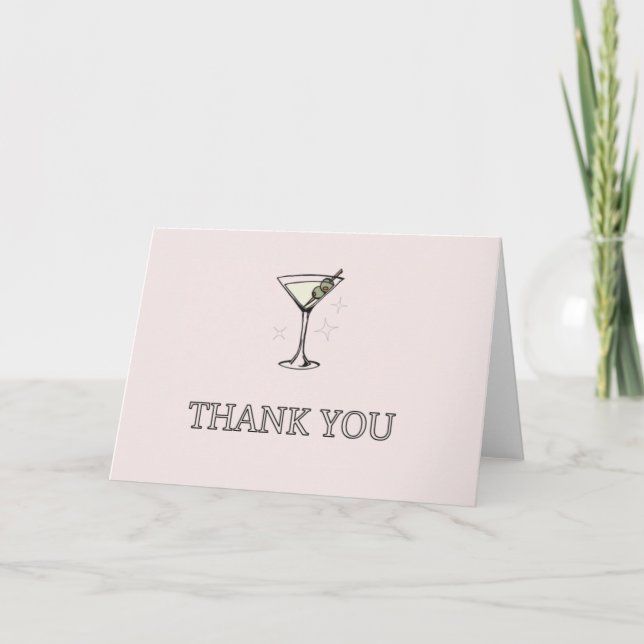 Sip, Sip, Hooray Adult Birthday Thank You Card (Front)