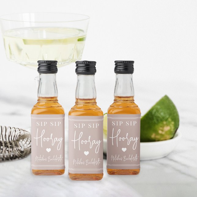 Sip Sip Hooray Bachelorette Party Favour Liquor Bottle Label (Creator Uploaded)