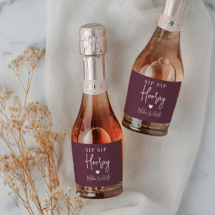 Sip Sip Hooray Bachelorette Party Favour Sparkling Wine Label