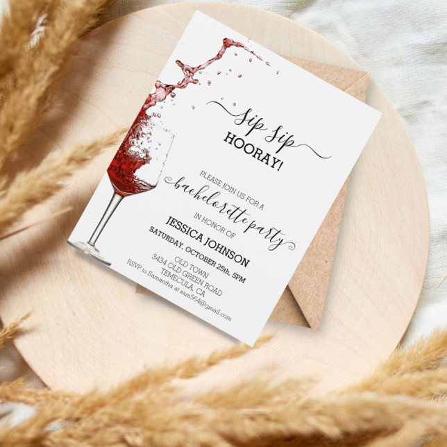 Sip Sip Hooray Bachelorette Party Wine (Creator Uploaded)