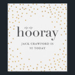 sip sip hooray birthday bottle label<br><div class="desc">Sip sip hooray birthday party bottle label. With modern graphic dots and bold graphic text this surprise birthday party invitation is sure to suit men and women of all ages looking for a classy party theme.</div>