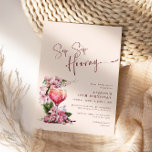 Sip Sip Hooray Birthday Celebration Boho Mauve Invitation<br><div class="desc">Elegant calligraphy "Sip Sip Hooray" birthday party blush pink floral and champagne glass invitation.</div>