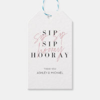 Sip Sip Hooray Black White Pink Engagement Party