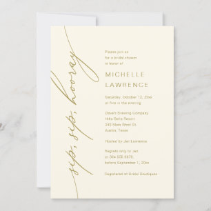 Sip, Sip, Hooray, Bridal Shower Party Celebration Invitation