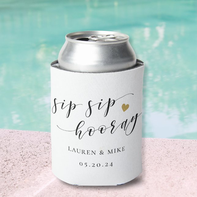 Sip Sip Hooray Bridal Shower Wedding Favour Can Cooler (Creator Uploaded)