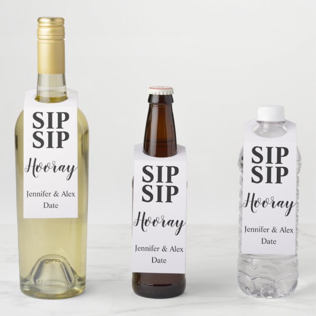 Sip Sip Hooray Celebration Bottle Tag (In Situ)