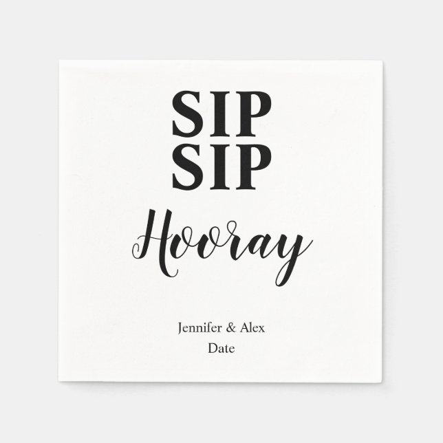 Sip Sip Hooray Celebration Napkin (Front)