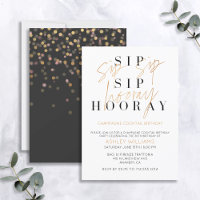 Sip Sip Hooray Champagne Cocktail Gold Birthday