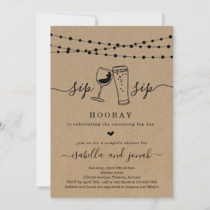 Sip Sip Hooray Couple's Shower Invitation