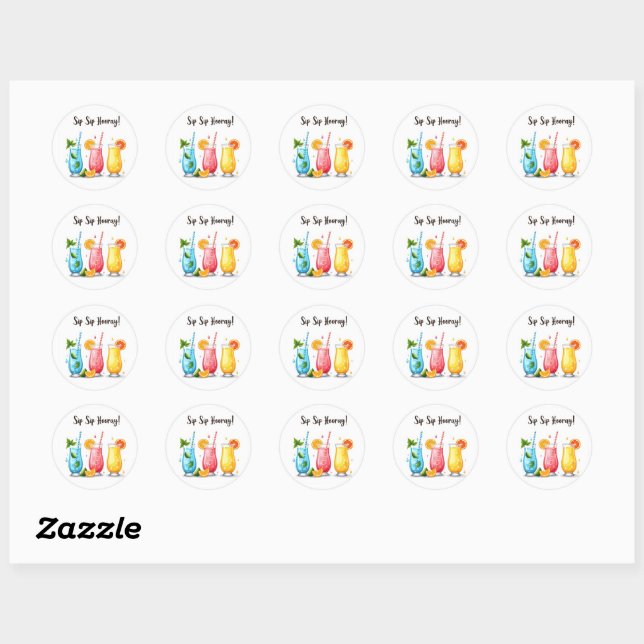 Sip Sip Hooray! 🍓 Cute Summer Drinks Sticker (Sheet)