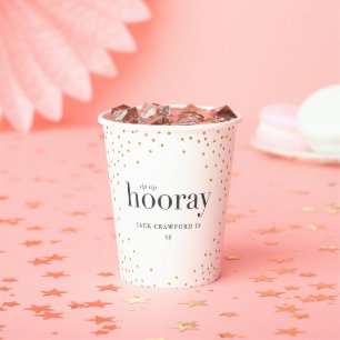 sip sip hooray elegant gold polka dot birthday  paper cups