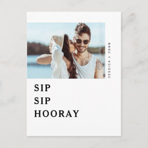 Sip Sip Hooray Engagement Party Invite Postcard