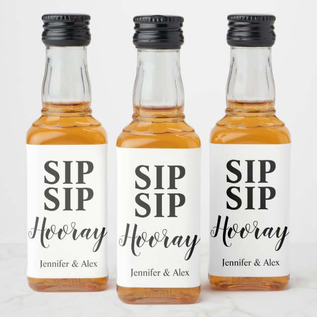 Sip Sip Hooray Favour Liquor Bottle Label (Bottles)