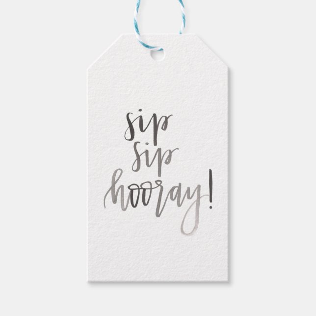 Sip Sip Hooray - Gift Tag (Front)
