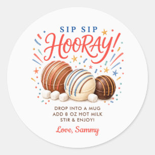 Sip Sip Hooray Hot Cocoa Bomb Gift Labels
