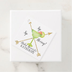 Sip Sip Hooray Margarita Watercolor Bridal Shower Favour Tags