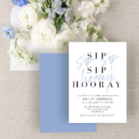 Sip Sip Hooray Modern Steel Blue Bridal Shower
