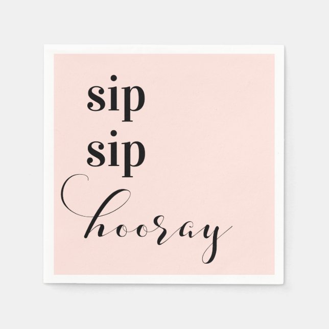 sip sip hooray paper napkins, party supplies napkin (Front)
