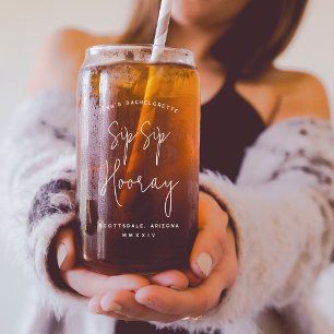 Sip Sip Hooray Personalised Bachelorette Party Can Glass