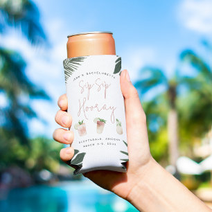 Sip Sip Hooray Personalised Bachelorette Party Seltzer Can Cooler
