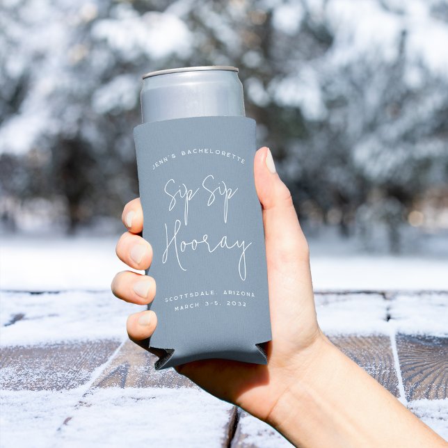 Sip Sip Hooray Personalised Bachelorette Party Seltzer Can Cooler (Creator Uploaded)