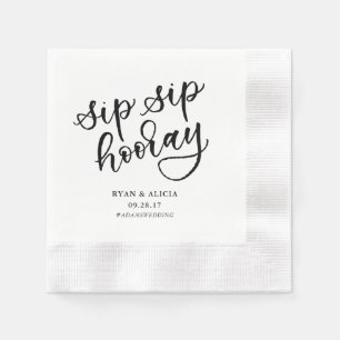 Sip Sip Hooray Personalised Napkin