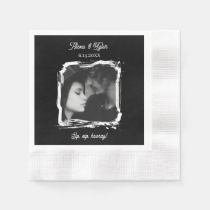 Sip, Sip, Hooray! Photo Template Wedding Napkin