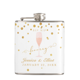 Sip Sip Hooray Shower or Engagement  Hip Flask
