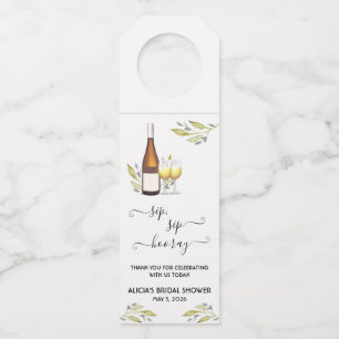 Sip, Sip, Hooray!  Wine themed Bridal Shower Bottle Tag