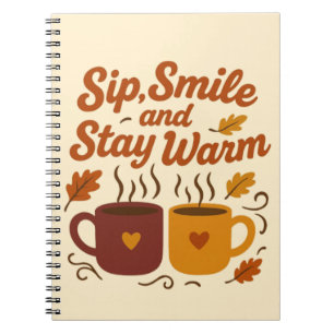 Sip, Smile and Stay Warm – Cozy Autumn Mug & Coffe Notebook