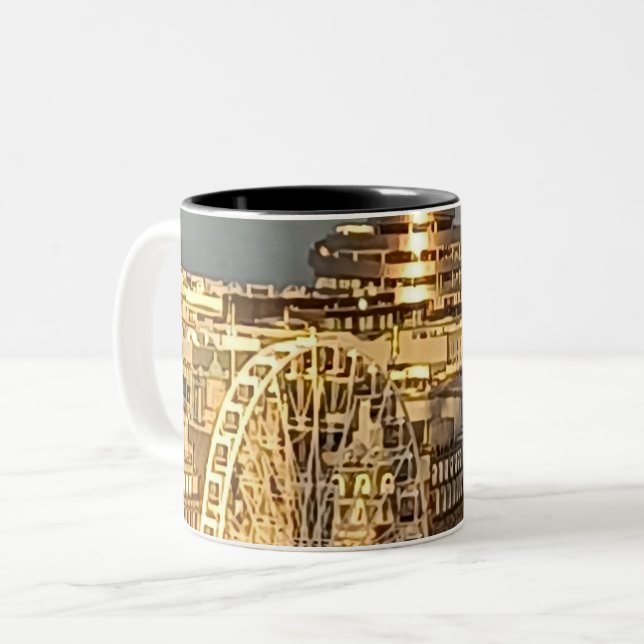 Sip, Smile, Repeat  Two-Tone Coffee Mug (Front Left)