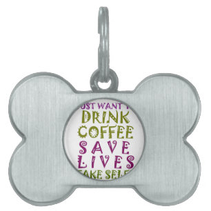  Sip, Snap Repeat Chasing Caffeine Selfies design Pet Name Tag