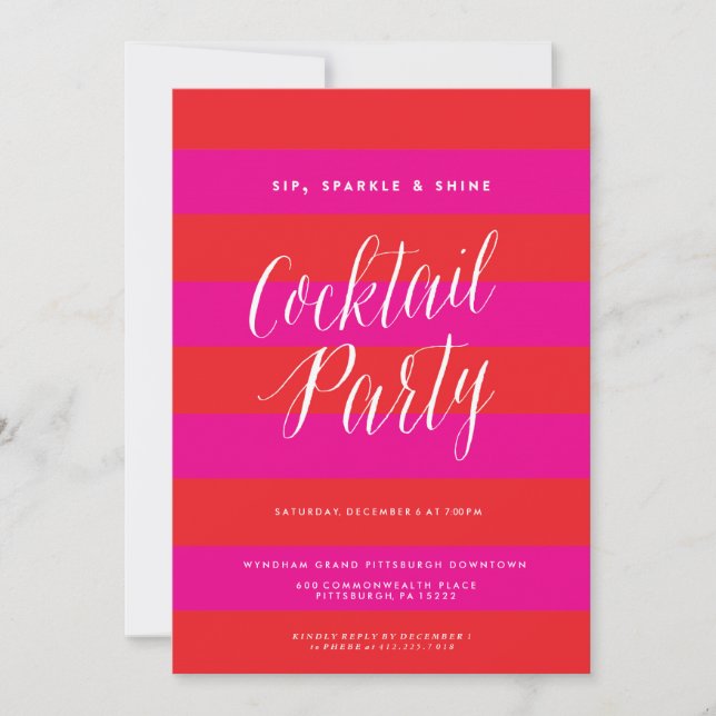Sip, Sparkle, Shine, Holiday Party Invitation (Front)