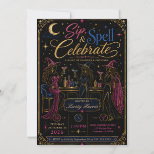 Sip Spell & Celebrate Halloween Party Invitation