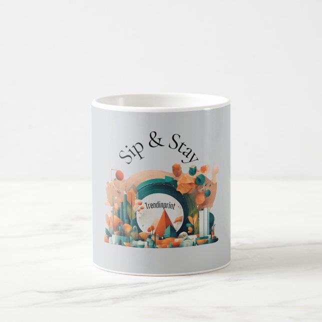 Sip & stay mug AI art  (Center)