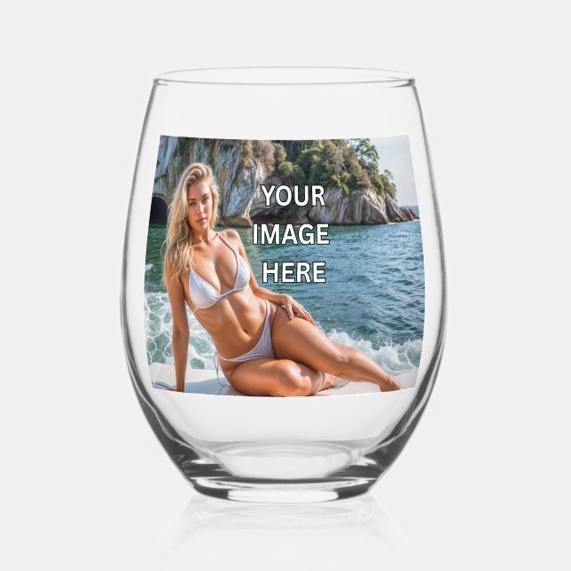 SIP! 🍷 Stemless Wine Glass – Add Image or Text (Front)