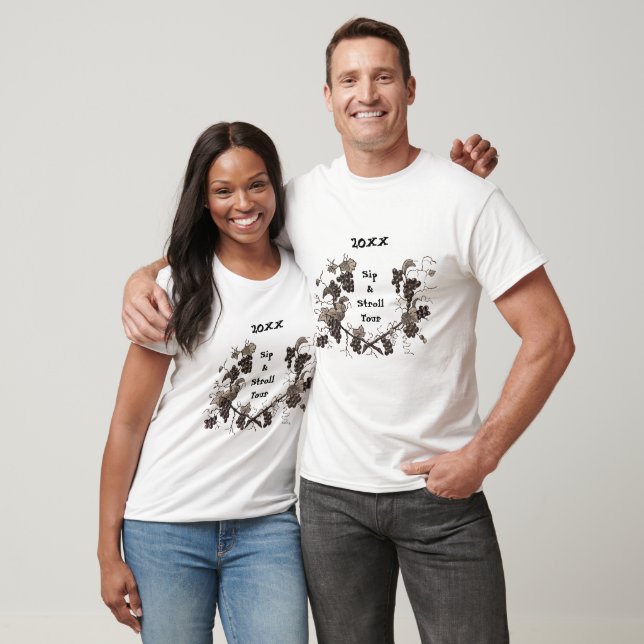 Sip & Stroll Tour Grape Vine Vineyard Keepsake T-Shirt (Unisex)