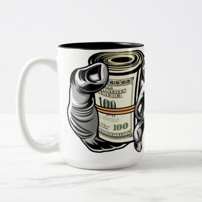 "Sip Success with Every Design - Your Path to Prof Two-Tone Coffee Mug (Left)