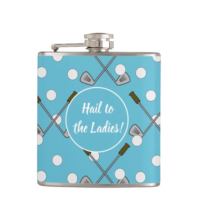 Sip & Swing – Light Blue Golf Club Flask (Front)